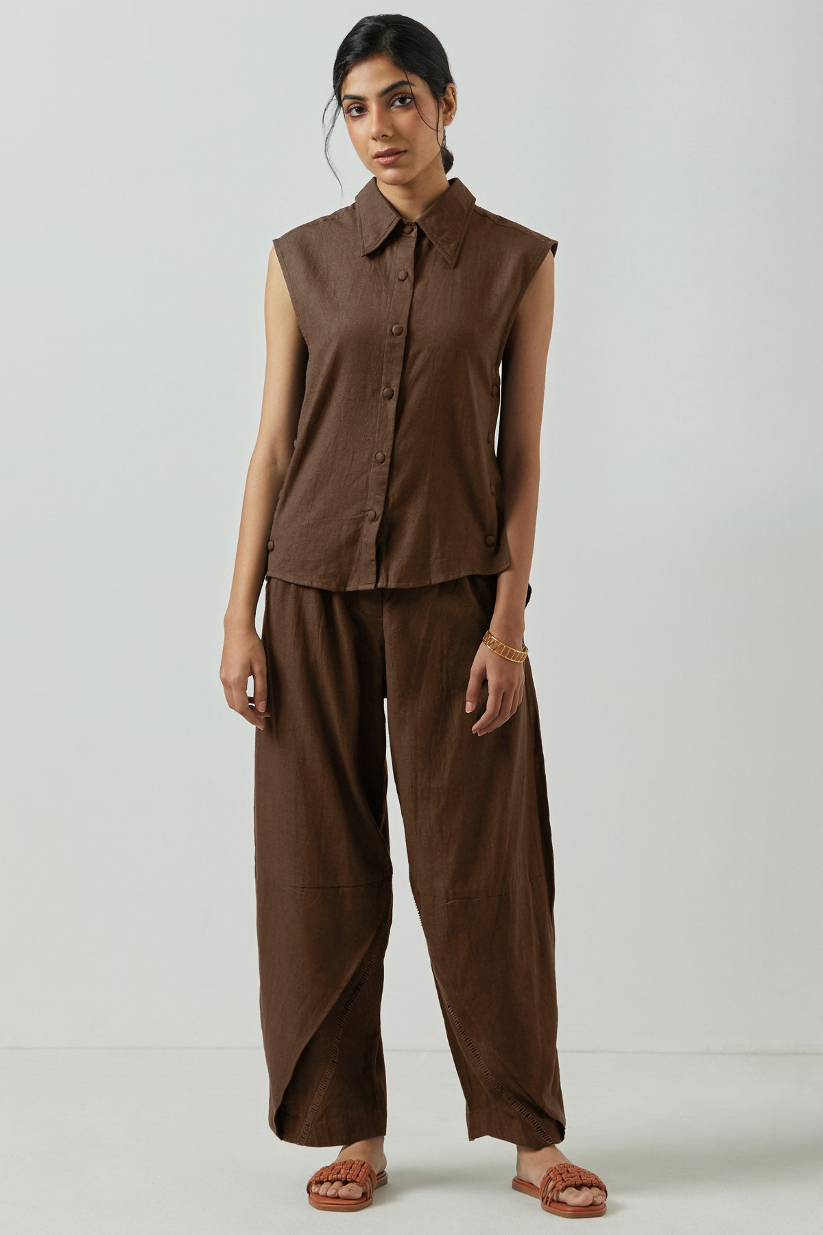 Buy Markkah Studio Brown Lace Detailed Pants for Women Online at ScrollnShops